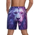 thumbnail image 4 of Goofa Cool Lion Head Printed Men's Swim Trunks Board Shorts Quick Dry Mens Swimming Trunks with Compression Liner,Breathable Fit Hawaii Beach Shorts-Small, 4 of 9