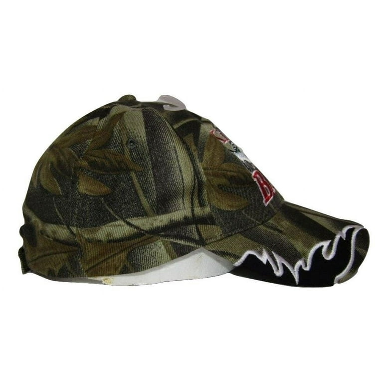 AES Kiss My Bass Fisihing Fish Redneck Black Embroidered Baseball Ball Cap  Hat at  Men's Clothing store