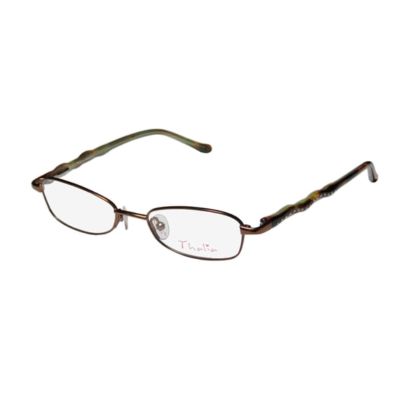 NEW THALIA TRENZA WOMENS/LADIES DESIGNER FULL-RIM BROWN / HAVANA UNIQUE DESIGN WITH SILICONE NOSE PADS FRAME DEMO LENSES 46-16-130 SPRING HINGES EYEGLASSES/SPECTACLES