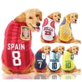thumbnail image 2 of Mascotas Perros grandes, medianos y pequeños Perros Golden Retriever Chaleco de malla de primavera y verano Ropa de pelota Ropa de baloncesto Suministros para gatos, 2 of 5