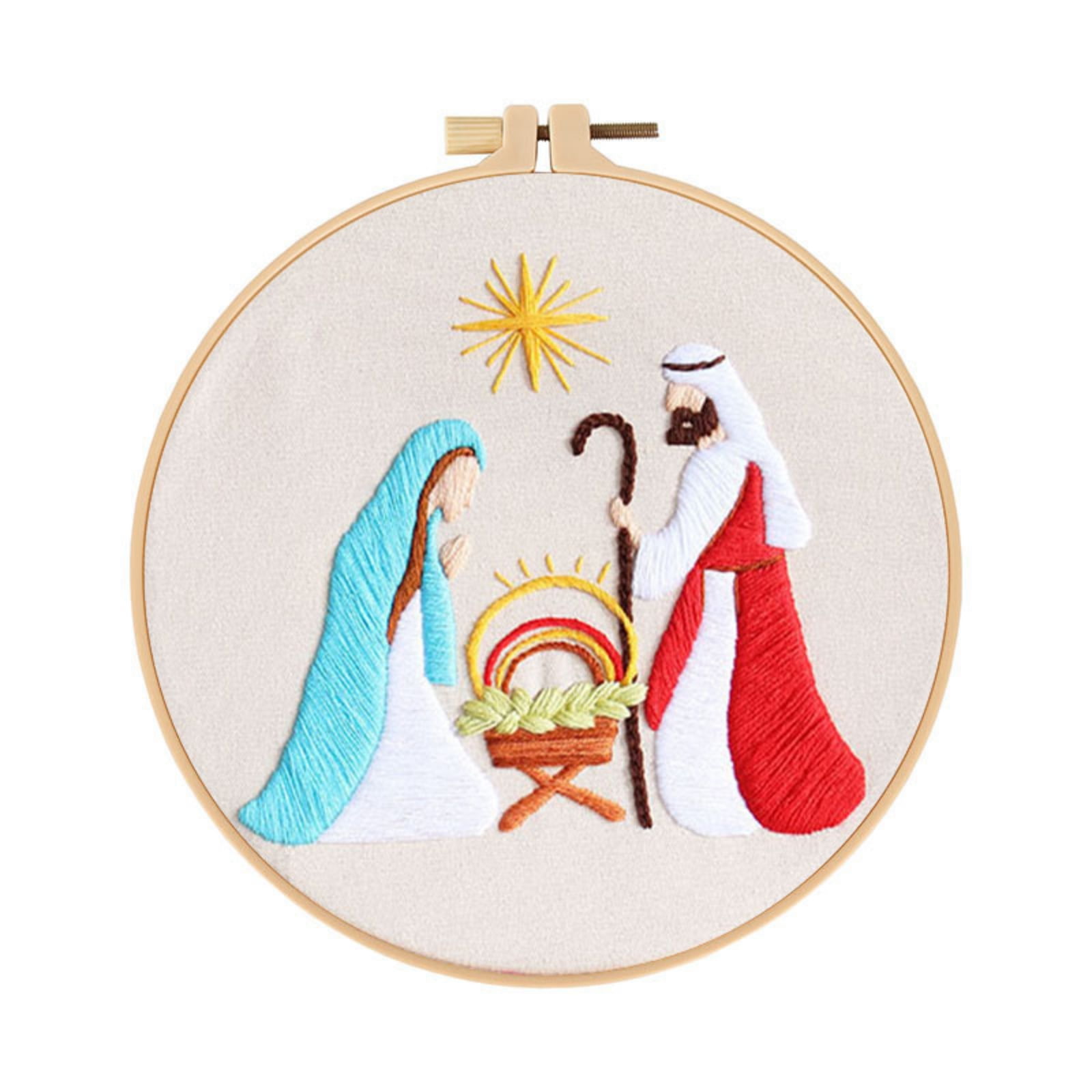 4Pack Nativity Embroidery Kit Christian Embroidery Kit Christmas Cross Stitch Kit Christmas Embroidery Starter Kit Nativity Beginner Set Needlepoint Kit Set Nativity Embroidery Kit