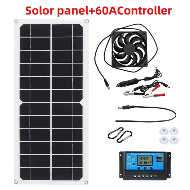 de , de , sistema fuera de para Phonr, electrodomésticos, RV, barco + , Ventilador del controlador 60A BLESIY Panel de carga