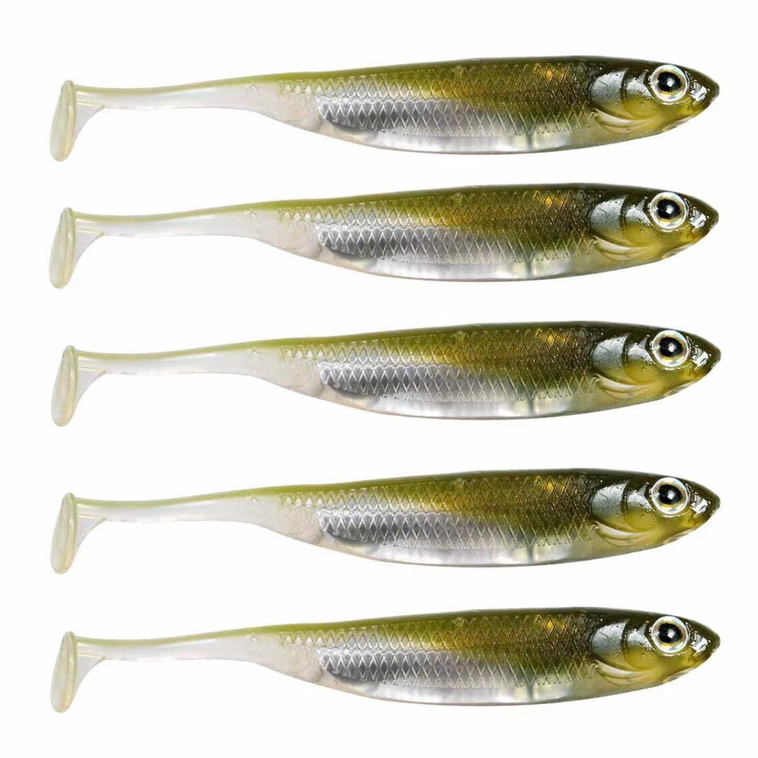 QualyQualy Soft Plastic Swimbait Paddle Tail Shad Lure Soft Bass Shad Bait Shad Minnow Paddle Tail Swim Bait for Bass Trout Walleye Crappie 2.75in 3.14in 3.94in 