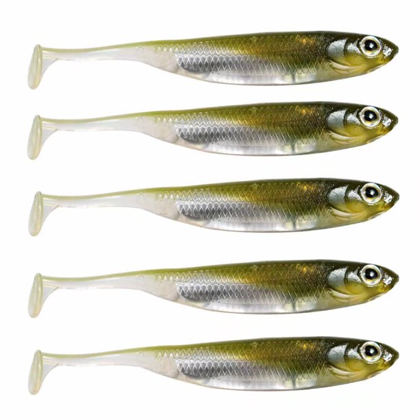 QualyQualy Soft Plastic Swimbait Paddle Tail Shad Lure Soft Bass Shad Bait Shad Minnow Paddle