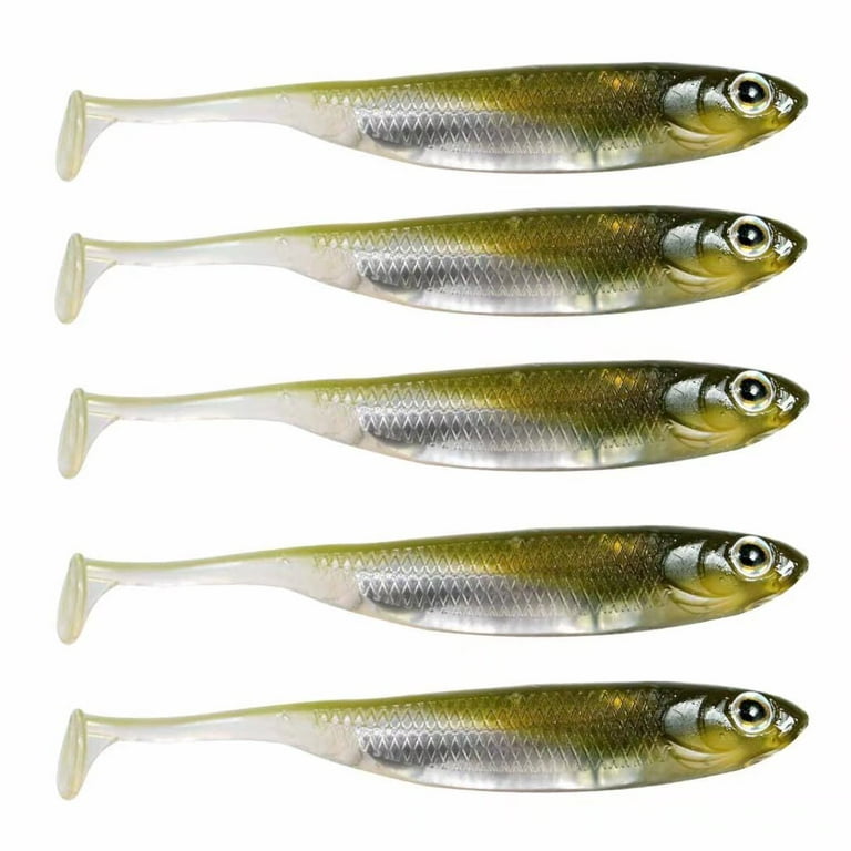 QualyQualy Soft Plastic Swimbait Paddle Tail Shad Lure Soft Bass Shad Bait  Shad Minnow Paddle Tail Swim Bait for Bass Trout Walleye Crappie 3.14in 10#  6PCS 