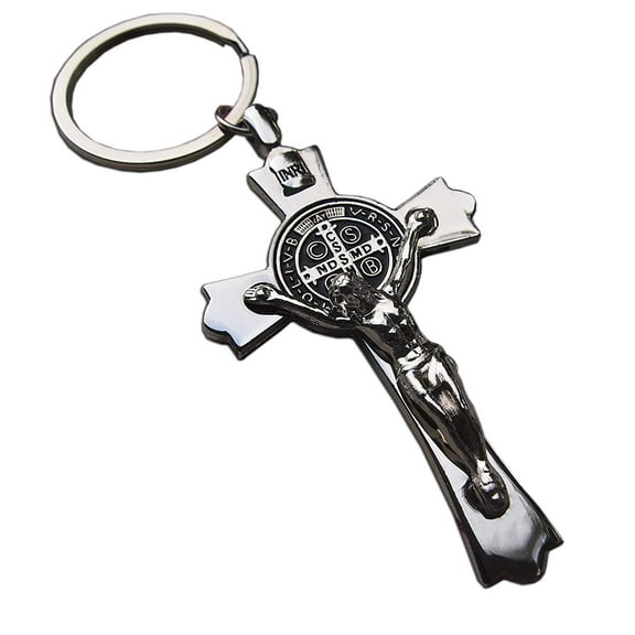Jesus Crucifix KeyChain Keyring Holy Cross Keychain Faith Religious Catholic Gift