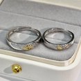 thumbnail image 4 of Anillo de pareja de crepúsculo de plata esterlina S925 Sol y luna para hombres y mujeres, par de anillos de pareja de celebridades de Internet de estilo Mori simple, anillo abierto, regalo, 4 of 5