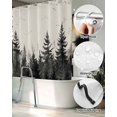 thumbnail image 5 of Split Shower Curtain for Transfer Bench, Mist Forest Fabric Shower Curtains for Bathroom, Beige Farmhouse Vintage Nature Scenery Tub Sliding Transfer Bench Waterproof Bath Curtains 72"x84", 5 of 9