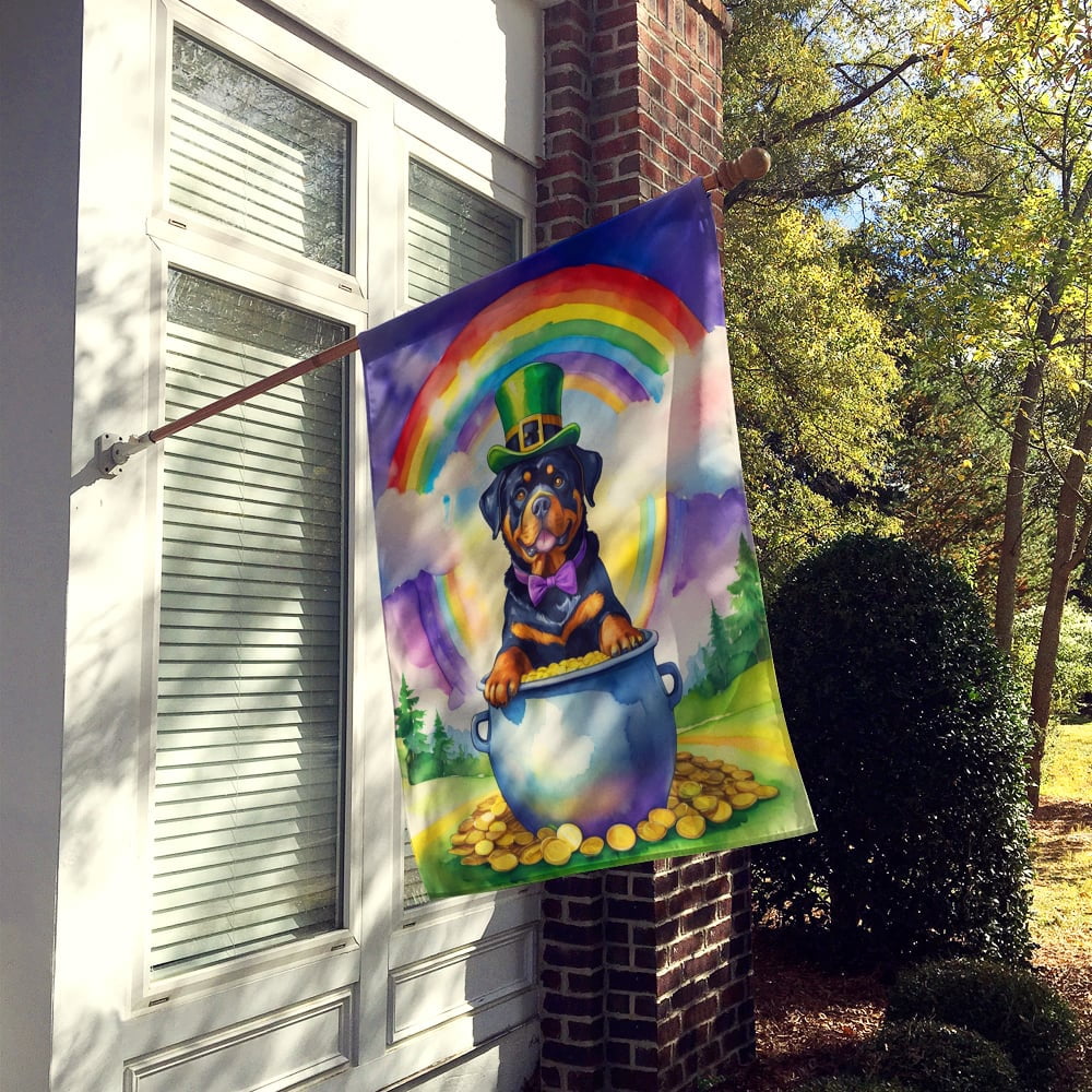 Rottweiler St Patrick's Day House Flag 28 in x 40 in