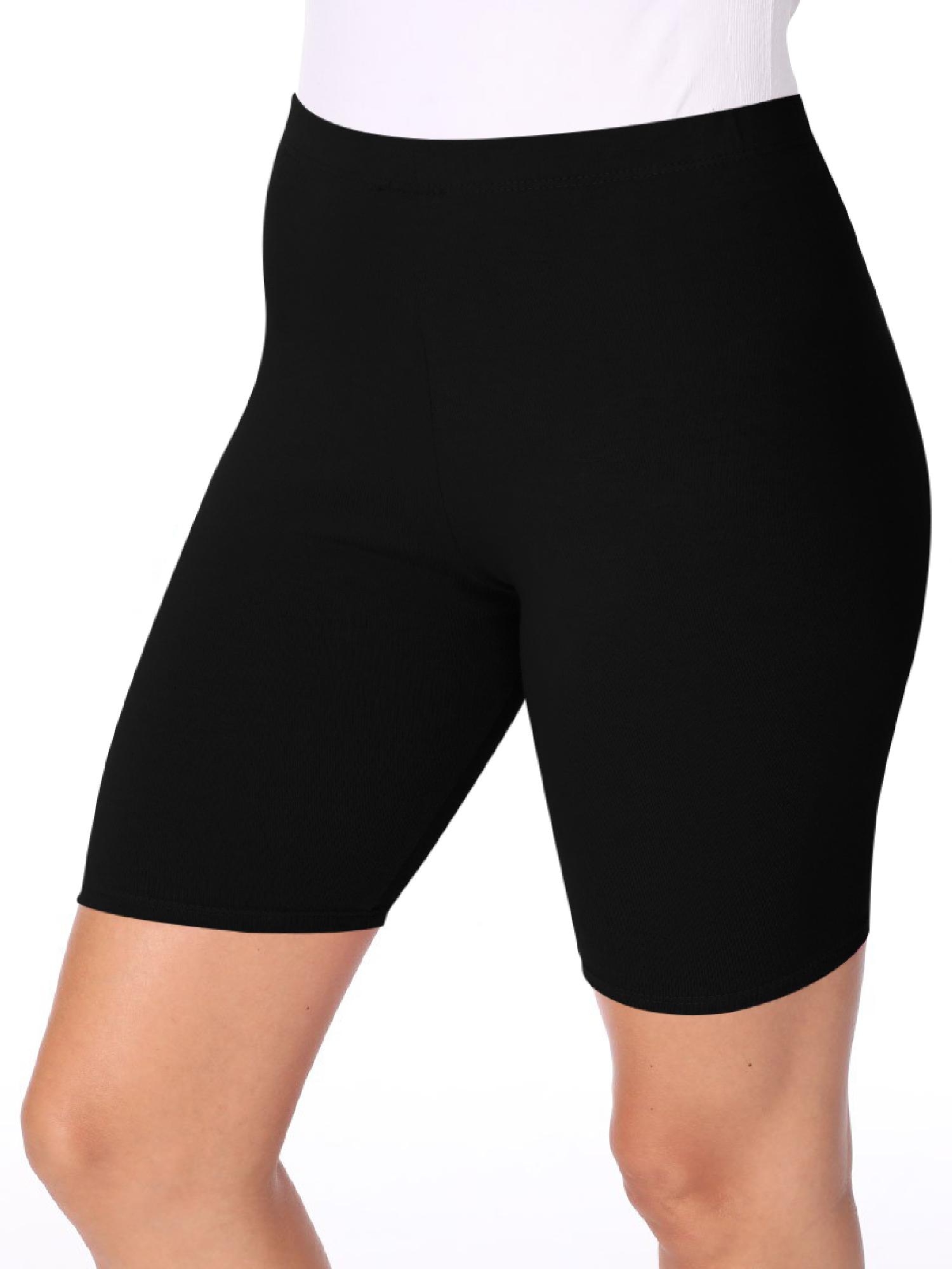 Women's Workout High Waist Comfy Elastic Band Solid Active Yoga Biker Shorts Pants S-3XL - image 5 of 5