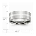 thumbnail image 2 of Cobalt Chromium Sterling Silver Inlay Satin 8mm Band Ring - Size 11, 2 of 2