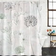 thumbnail image 3 of Dandelion Green Botanical Waterproof Fabric Shower Curtain,Vintage Watercolor Floral Waterproof Fabric Shower Curtain for Bathroom Curtains Bathtubs Hotel Shower Curtains with 12 Hooks Stall 48x72in, 3 of 8