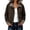 Coffee, variant on Women's Jacket Solid Color Checkered Lining Full Zipper Windbreaker Waterproof Button Pockets Lightweight for Outdoor Wearing