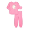 thumbnail image 2 of Garanimals Toddler Girls Fleece Sweatshirt and Pants Outfit Set, 4-Piece, Sizes 2T-5T, 2 of 5