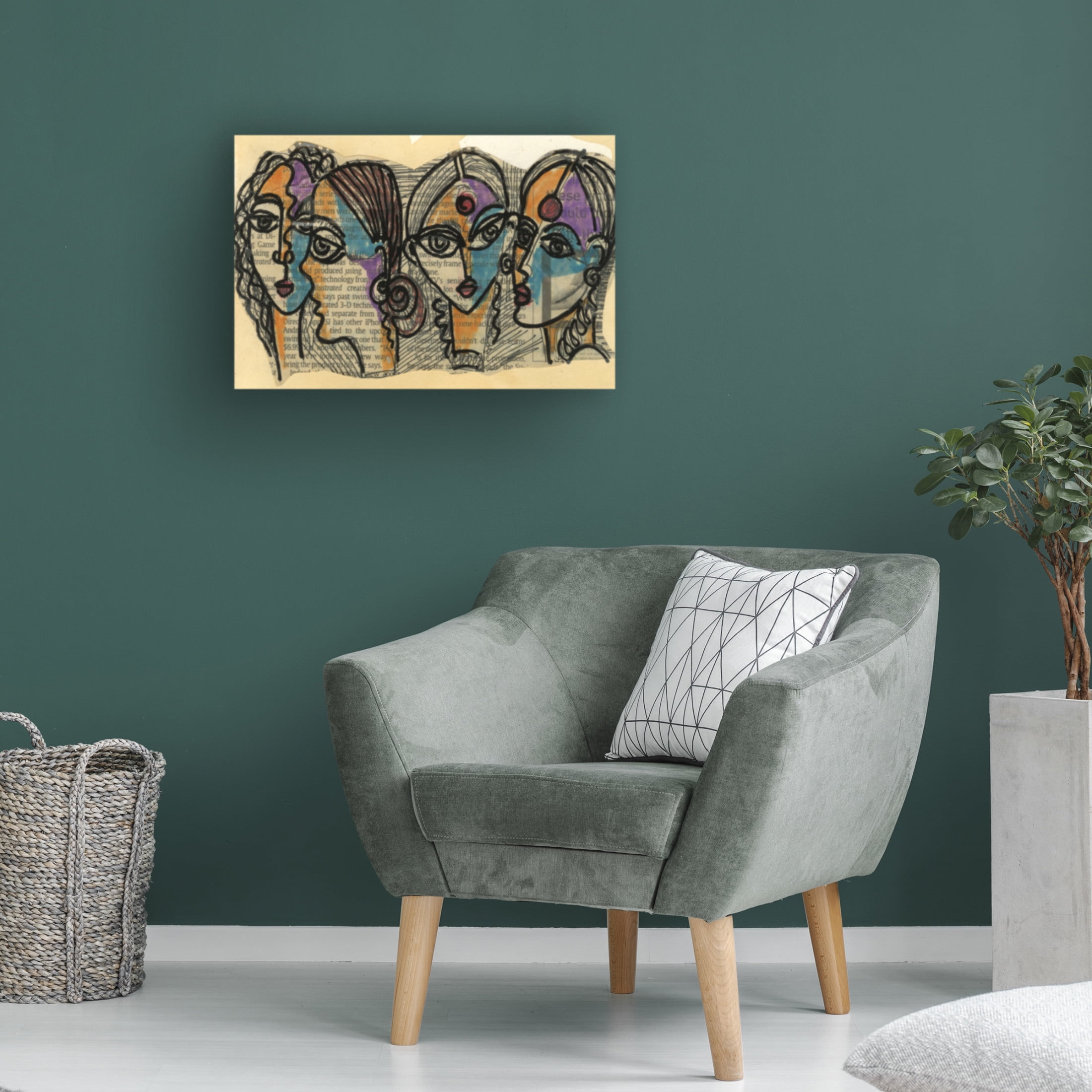 Canvas Wall Art - Medha Karandikar 'Speaking' Wall Art for Living Room, Bedroom, or Office Décor by Trademark Fine Art - 47 x 30 Inches