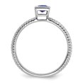 thumbnail image 2 of Auriga Fine Jewelry 14K White Gold Square Bezel Sapphire Ring for Women Size- 7, 2 of 6