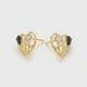 thumbnail image 4 of Aretes Dama Corazón con Flores Swarovski y Onix Oro 14K Lam dorado Unitalla, 4 of 7
