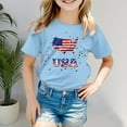 thumbnail image 2 of TZEWGL Tops For Newborn Short Sleeved Independence Day Printed Crewneck Blouse For Newborns size 3-4T, 2 of 4