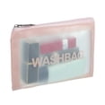 thumbnail image 4 of Unique Bargains 1 Pc Women Portable Clear Flat Makeup Bag for Vacation Camping Travel Gym PU Leather Pink, 4 of 4