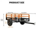 thumbnail image 2 of Heavy-Duty Steel Dump Cart - 15 Cubic Feet Garden Utility Trailer with Removable Sides, Hand-Pull or Foot Pedal Dumping for ATVs, UTVs, Lawn Mowers, and Tractors, 2 of 8