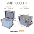 thumbnail image 2 of LiteHaven 25QT Hard-Sided Rotomolded Coolers, Turquoise Small Ice Chest with T-Latches, Insulated Travel & Camping Cooler, Beach Essentials  Grey, 2 of 18