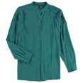 thumbnail image 1 of Eileen Fisher Womens Mandarin Collar Button Up Shirt, teal, S, 1 of 2