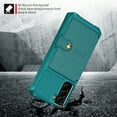 thumbnail image 7 of Allytech Rugged Case for Samsung Galaxy S24 Plus Support Magnetic Car Mount, Premium PU Leather Flip Card Cash Holder Pocket Shockproof Anti-Fall Back Case for Samsung Galaxy S24 Plus - Green, 7 of 7