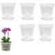 thumbnail image 1 of Zhuge Paquete de 5 macetas para orquídeas, macetas transparentes de 5 pulgadas con agujeros y platillos, macetas de plástico con ranuras transpirables para orquídeas para interior y exterior, 100, 1 of 5