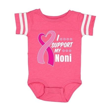 

Inktastic Breast Cancer Awareness I Support My Noni with Pink Ribbon Gift Baby Boy or Baby Girl Bodysuit