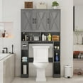 thumbnail image 4 of Vabches 67" Over The Toilet Storage Cabinet with Adjustable Shelf and Paper Holder, Freestanding Bathroom Storage Organizer with Open Storage Shelf, 4 of 7