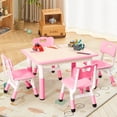 thumbnail image 2 of Mesa Moderna para Niños y Juego de 4 Sillas, Mesa Ajustable de 31.5" con Patas Antideslizantes y Escritorio con Diseño de Grafiti, Juego para Preescolar, 2 of 9