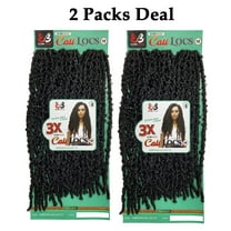 Bobbi Boss Nu Locs Synthetic Hair Crochet Braid Loop 3x Butterfly Locs Cali Locs 18” ( #T1B/30 Off Black Auburn 2 Packs )