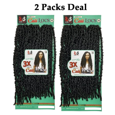 Bobbi Boss Nu Locs Synthetic Hair Crochet Braid Loop 3x Butterfly Locs Cali Locs 18" ( #2 Dark Brown 2 Packs )
