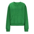 thumbnail image 5 of UQJfacai Bomber Jacket Women Textured Lightweight Zip Up Jackets Fashion Fall Coats Long Sleeve Causal Outerwear with Pockets, 5 of 6