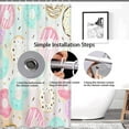 thumbnail image 3 of Pink Donut Shower Curtain Sweet Fast Food Dessert Tasty Donuts Art Print Sprinkles Tasty Food Bakery Shower Curtain Sets for Bathroom with 12 Hooks 72x72 Inches, 3 of 6