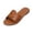 Brown, variant on Red Sandals for Women Fashion Flat Slide Sandals, Square Open Toe Slip On PU Leather Slides Footwear - Mules Women's Sandals for Beach Shopping Dressy 7.5