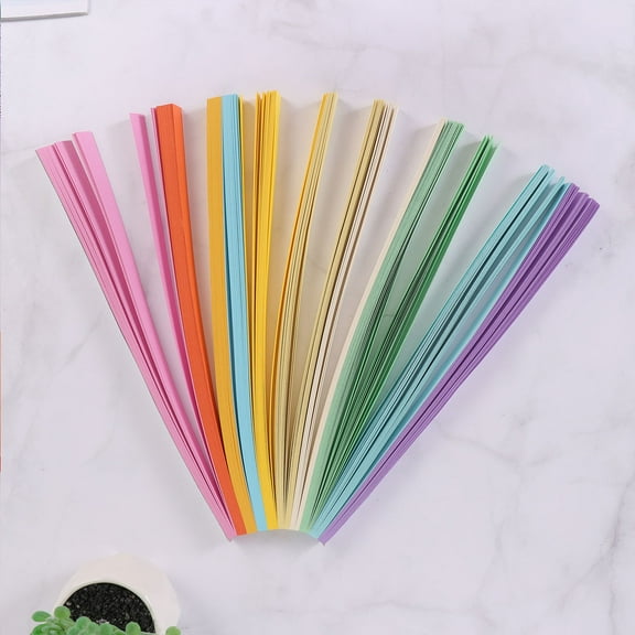 WHAMVOX 540 Pieces Handwork Paper Handcraft Paper Star Origami Colorful Paper Craft Light Color