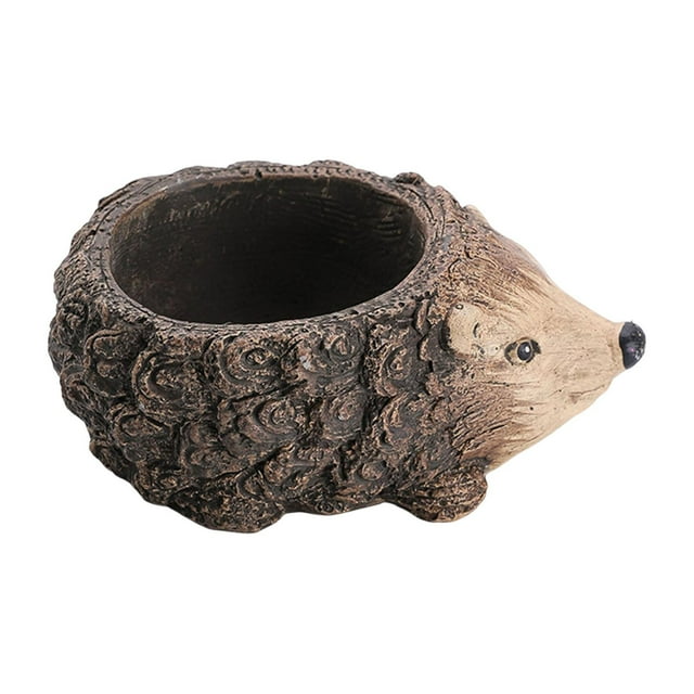 Rongfmy Animal Planter Pot Art Collection Pot for Courtyard Yard Bookshelf Hedgehog