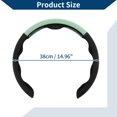thumbnail image 4 of Funda para volante de cuero artificial PU ABS Protector de volante de automóvil 14.96" Negro Celeste 1 Pc, 4 of 6