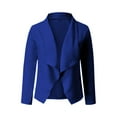 thumbnail image 3 of BOOMILK Blazers for Women Business Casual Solid Long Sleeve Suit Jacket Plus Size Slim Office Blazer Blue M, 3 of 4