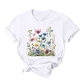 thumbnail image 2 of GaThRRgYP Women's Mother's Day Mama Short Sleeve T-shirt,Women Mother's Day Gift Mom Flower Print Short Sleeve Round Neck T-shirt Pattern Top White L, 2 of 7