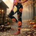 thumbnail image 5 of Danhjin Halloween Leggings for Women Print Stretchy High Waist Slim Graphic Yoga Pants Casual Workout Gym Running Comfy Soft Trousers, 5 of 6