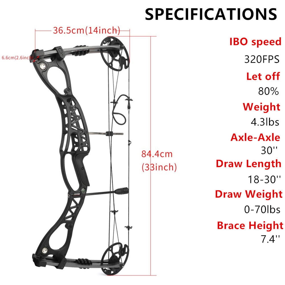 AME Compound Bow Kit 0-70lbs Archery Hunting Package Arrows Adult Target Shooting（only bow-green）