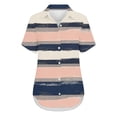 thumbnail image 6 of Xdegoge Floral Print Blouses for Women V Neck Short Sleeve Button Up Shirts Cotton Linen Lightweight Tops Casual Summer Daily Wear Relaxed Fit Flowy Tunic Blouse, 6 of 6