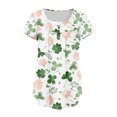 thumbnail image 3 of St. Patrick's Day Shirts for Women Short Sleeve Irish Shamrock Graphic Tees Funny Lucky Tshirts Cute Ruffle Blouses, 3 of 4