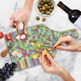 thumbnail image 4 of Geometric Cutting Board, Psychedelic Backdrop with Fractal Gradient Dimensional Abstract Motif, Tempered Glass Cutting and Serving Board, Wine Bottle Shape, Dried Rose Apple Green, by Ambesonne, 4 of 5