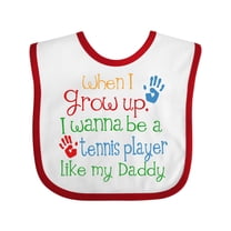 Inktastic Tennis Player Like Daddy Boys or Girls Baby Bib