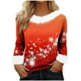 thumbnail image 2 of Craaazy Women's Christmas Shirts Long Sleeve Crew Neck Christmas Graphic Tops Gifts, 2 of 8