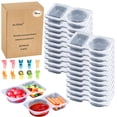 thumbnail image 1 of Recipientes para aperitivos ALFEVA reutilizables, 24 unidades con tapas y 10 tenedores, 1 of 6