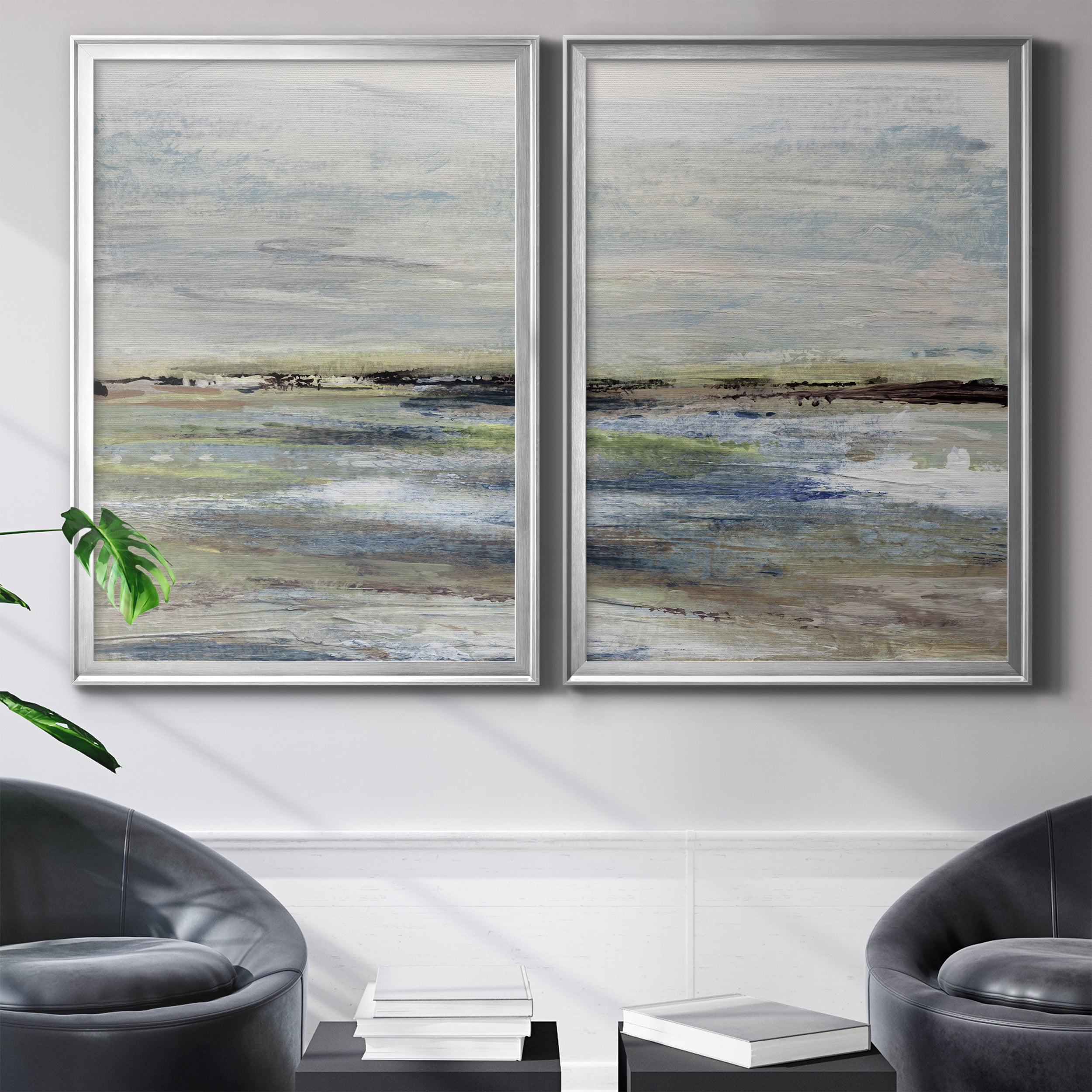 2 Piece Set Wetlands I Premium Framed Canvas - Ready to Hang - 26.5 x 36.5 Each - Silver Frame